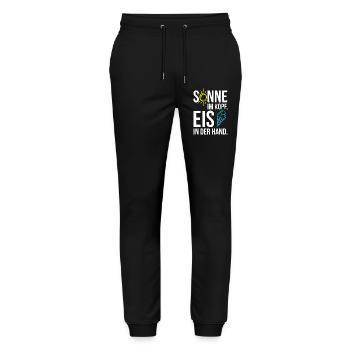 Sonne im Herzen, Eis in der Hand – Coole Sommer‑Me - Stanley/Stella Unisex Bio Jogginghose Mover  - Schwarz - Vorne - Marisol (170cm) & Nik (191cm)