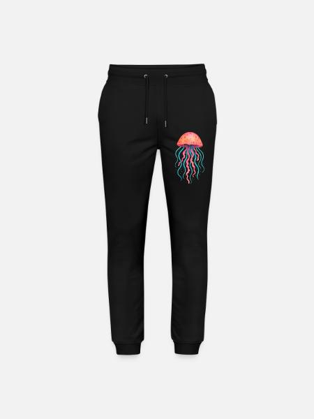 Neon-Quallen-Aquarell - Stanley/Stella Unisex Bio Jogginghose Mover  - Schwarz