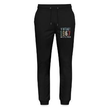 Millésime 1967 - Pantalon de jogging bio MOVER Stanley/Stella unisexe - noir - Devant - Marisol (170cm) & Nik (191cm)