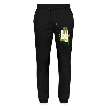 Stay Kind Calligraphie Verte Moderne - Pantalon de jogging bio MOVER Stanley/Stella unisexe - noir - Devant - Marisol (170cm) & Nik (191cm)