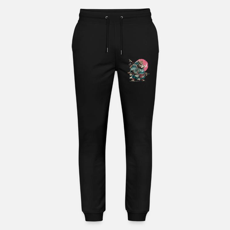 Boar Samurai in Teal Armor - Stanley/Stella Mover Unisex Organic Jogging Trousers - black