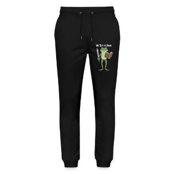 Le Chevalier Grenouille à l’Aube - Pantalon de jogging bio MOVER Stanley/Stella unisexe - noir - Devant - Marisol (170cm) & Nik (191cm)