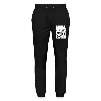 Nein ist Nein Computer IT Design - Stanley/Stella Unisex Bio Jogginghose Mover  - Schwarz - Vorne - Marisol (170cm) & Nik (191cm)