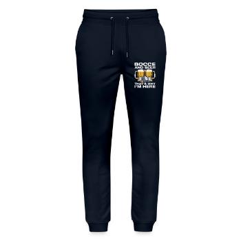 Bocce and beer Petanque Boule player - Stanley/Stella Mover Unisex Organic Jogging Trousers - navy - Front - Marisol (170cm) & Nik (191cm)