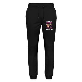Nageldesigner Nageldesignerin Kosmetik Nagelstudio - Stanley/Stella Unisex Bio Jogginghose Mover  - Schwarz - Vorne - Marisol (170cm) & Nik (191cm)