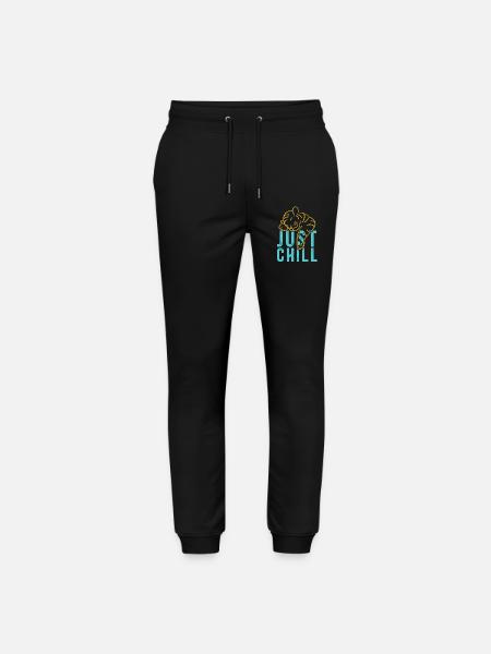 Just Chill Tiger – Relaxed Saying - Stanley/Stella Mover Unisex Organic Jogging Trousers - black