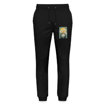 Daisies in the circle of the sun - Stanley/Stella Mover Unisex Organic Jogging Trousers - black - Front - Marisol (170cm) & Nik (191cm)