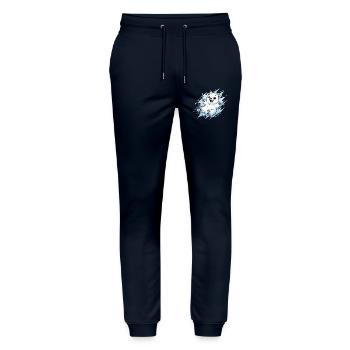Fröhlicher Polarbär Spritzer - Stanley/Stella Unisex Bio Jogginghose Mover  - Navy - Vorne - Marisol (170cm) & Nik (191cm)