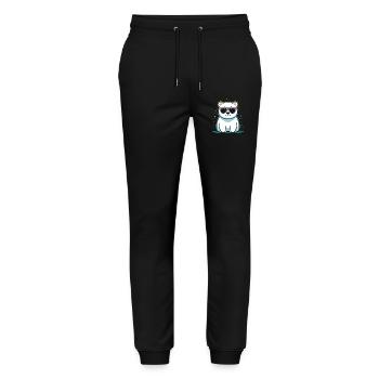 Polar Bear Shiny Glasses - Stanley/Stella Mover Unisex Organic Jogging Trousers - black - Front - Marisol (170cm) & Nik (191cm)