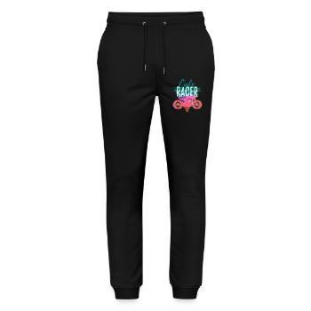 Moto – Cadeau Café Racer Rétro - Pantalon de jogging bio MOVER Stanley/Stella unisexe - noir - Devant - Marisol (170cm) & Nik (191cm)