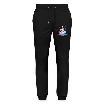 Colorful heart boat Kawaii - Stanley/Stella Mover Unisex Organic Jogging Trousers - black - Front - Marisol (170cm) & Nik (191cm)