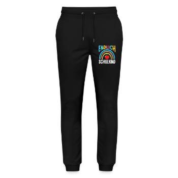 Kita Erste Klasse Regenbogen Schüler Kindergarten - Stanley/Stella Unisex Bio Jogginghose Mover  - Schwarz - Vorne - Marisol (170cm) & Nik (191cm)