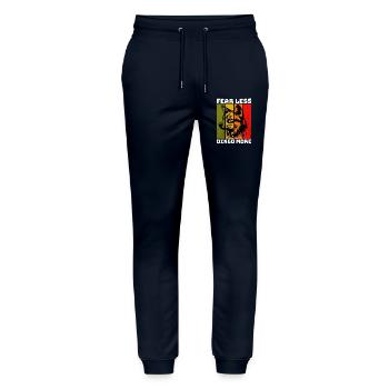 Dingo Chien sauvage australien - Pantalon de jogging bio MOVER Stanley/Stella unisexe - marine - Devant - Marisol (170cm) & Nik (191cm)