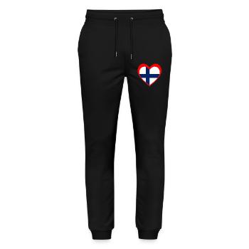 Suomi Sydän – Rakkaus Suomeen - Stanley/Stella Mover Unisex Organic Jogging Trousers - black - Front - Marisol (170cm) & Nik (191cm)