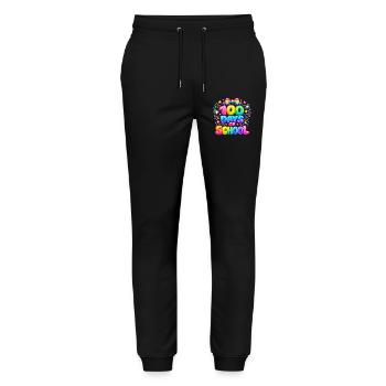 100 Tage Magische Regenbogenschule - Stanley/Stella Unisex Bio Jogginghose Mover  - Schwarz - Vorne - Marisol (170cm) & Nik (191cm)
