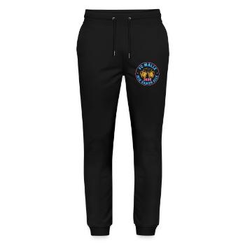 Malle 2026 FC Malle wir saufen alle - Stanley/Stella Unisex Bio Jogginghose Mover  - Schwarz - Vorne - Marisol (170cm) & Nik (191cm)