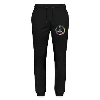 Motif Kaléidoscope du Signe de la Paix - Pantalon de jogging bio MOVER Stanley/Stella unisexe - noir - Devant - Marisol (170cm) & Nik (191cm)