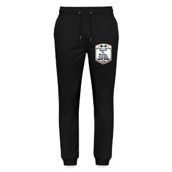 Sport Ja Morgen Vielleicht Badge - Stanley/Stella Unisex Bio Jogginghose Mover  - Schwarz - Vorne - Marisol (170cm) & Nik (191cm)