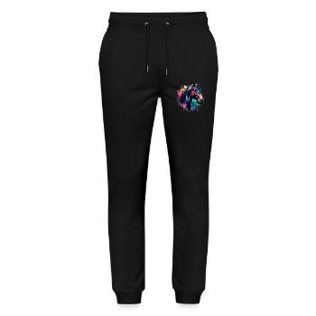 Hannoveraner Motiv Pferd - Stanley/Stella Unisex Bio Jogginghose Mover  - Schwarz - Vorne - Marisol (170cm) & Nik (191cm)