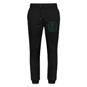 Entendu. Reçu. Retenu. Poils au... Vert - Pantalon de jogging bio MOVER Stanley/Stella unisexe - noir - Devant - Marisol (170cm) & Nik (191cm)