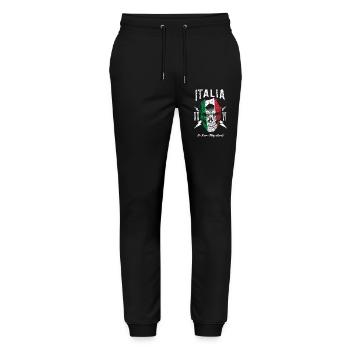ITALIEN Italia Fußball Fan Totenkopf Flagge - Stanley/Stella Unisex Bio Jogginghose Mover  - Schwarz - Vorne - Marisol (170cm) & Nik (191cm)