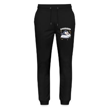 Snoozguin Penguin Pajama Morning Grouch Late Riser - Stanley/Stella Mover Unisex Organic Jogging Trousers - black - Front - Marisol (170cm) & Nik (191cm)