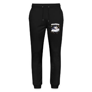 Pennguin Penguin Pajama Morning Grouch Late Riser - Stanley/Stella Mover Unisex Organic Jogging Trousers - black - Front - Marisol (170cm) & Nik (191cm)