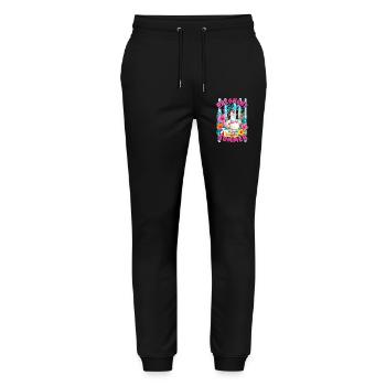 Schwangere Sommer Lustige Gänsmutter - Stanley/Stella Unisex Bio Jogginghose Mover  - Schwarz - Vorne - Marisol (170cm) & Nik (191cm)