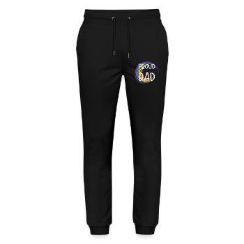 Proud Dad LGBTQ Rainbow Family - Stanley/Stella Mover Unisex Organic Jogging Trousers - black - Front - Marisol (170cm) & Nik (191cm)