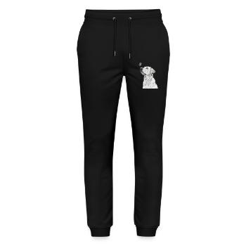 Labrador avec style papillon en forme de banksy - Pantalon de jogging bio MOVER Stanley/Stella unisexe - noir - Devant - Marisol (170cm) & Nik (191cm)
