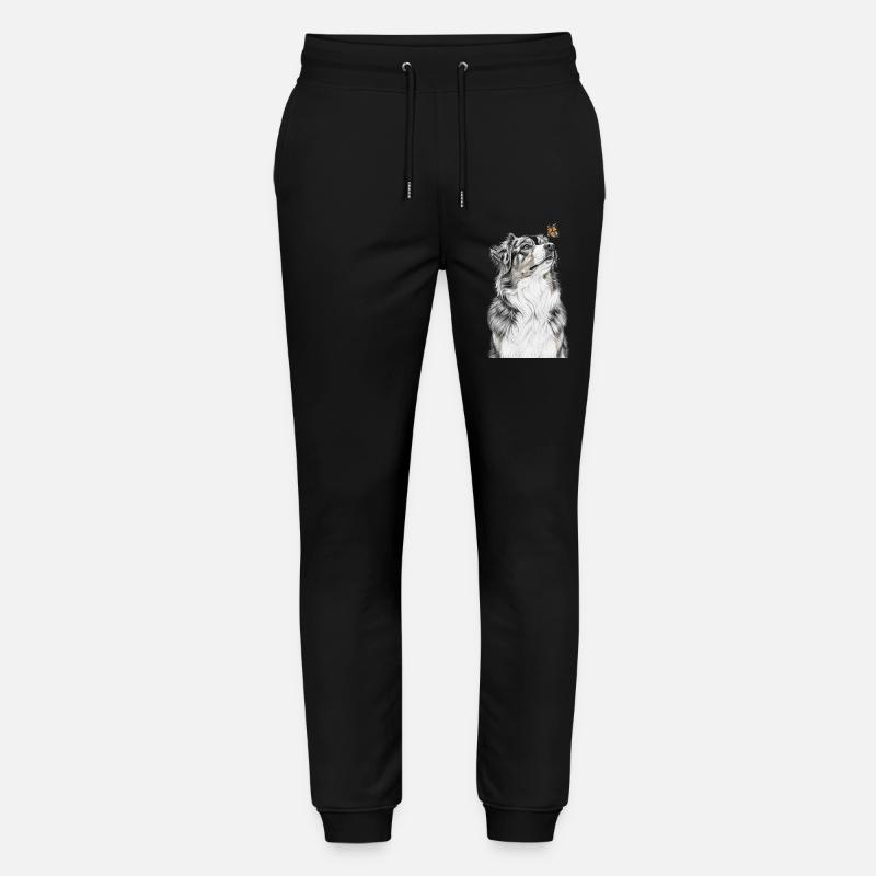 Aussie blickt Schmetterling Australian Shepherd - Stanley/Stella Unisex Bio Jogginghose Mover - Schwarz