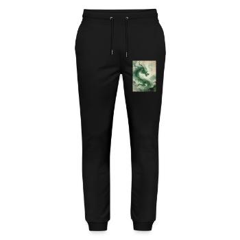The Rise of the Dragon: Qinglong - Eastern Prosperity - Stanley/Stella Mover Unisex Organic Jogging Trousers - black - Front - Marisol (170cm) & Nik (191cm)