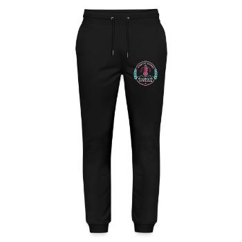 Hitzewallung Club — Mitglied seit Mittwoch - Stanley/Stella Unisex Bio Jogginghose Mover  - Schwarz - Vorne - Marisol (170cm) & Nik (191cm)
