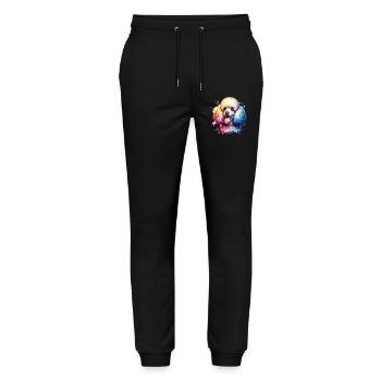 Poodle Motif - Stanley/Stella Mover Unisex Organic Jogging Trousers - black - Front - Marisol (170cm) & Nik (191cm)