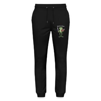Wir testen bei Dawn Frog Knight - Stanley/Stella Unisex Bio Jogginghose Mover  - Schwarz - Vorne - Marisol (170cm) & Nik (191cm)