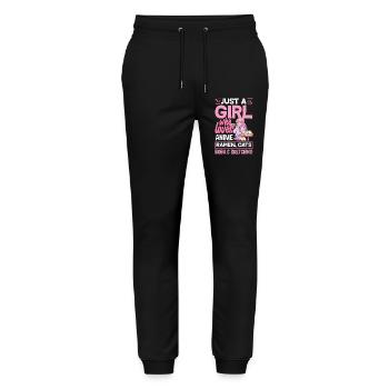 Anime Girl Ramen Cats Boba Drawing - Stanley/Stella Mover Unisex Organic Jogging Trousers - black - Front - Marisol (170cm) & Nik (191cm)
