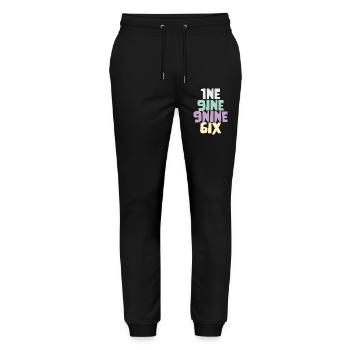 Millésime 1996 - Pantalon de jogging bio MOVER Stanley/Stella unisexe - noir - Devant - Marisol (170cm) & Nik (191cm)