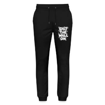 Shit the wall on - Stanley/Stella Mover Unisex Organic Jogging Trousers - black - Front - Marisol (170cm) & Nik (191cm)