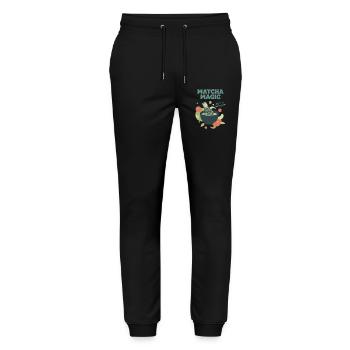Matcha Magic Schlag es richtig gut, grüner Tee Matcha - Stanley/Stella Unisex Bio Jogginghose Mover  - Schwarz - Vorne - Marisol (170cm) & Nik (191cm)