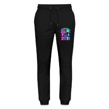 15th Birthday Young Girls - Stanley/Stella Mover Unisex Organic Jogging Trousers - black - Front - Marisol (170cm) & Nik (191cm)