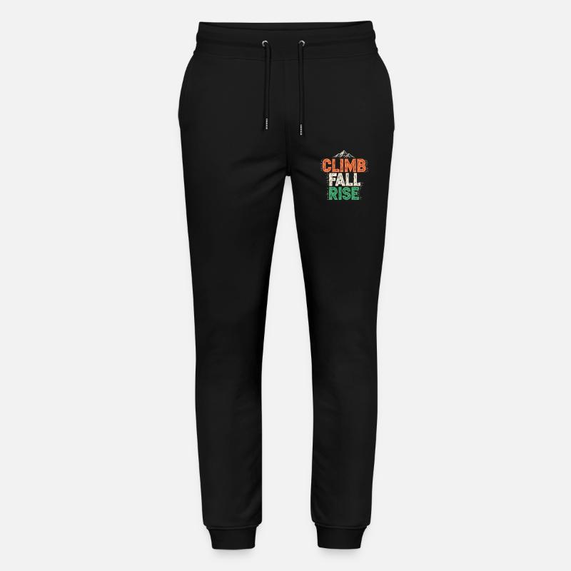 Climb, Fall Climb, Climb – Mountain - Stanley/Stella Mover Unisex Organic Jogging Trousers - black