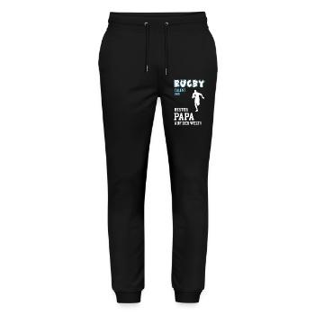 Rugby Bester Papa Vater Vatertag Geburtstag - Stanley/Stella Unisex Bio Jogginghose Mover  - Schwarz - Vorne - Marisol (170cm) & Nik (191cm)
