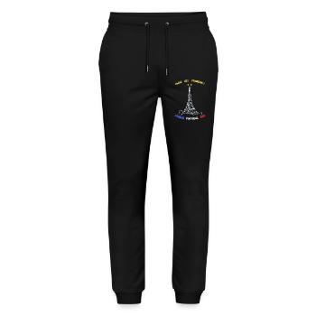 Allez les Français – French Football Era Style Vin - Pantalon de jogging bio MOVER Stanley/Stella unisexe - noir - Devant - Marisol (170cm) & Nik (191cm)