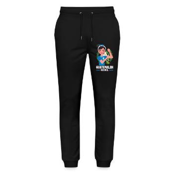 Guatemala Flagge T-Shirt Stolz & Heimat Chapín - Stanley/Stella Unisex Bio Jogginghose Mover  - Schwarz - Vorne - Marisol (170cm) & Nik (191cm)