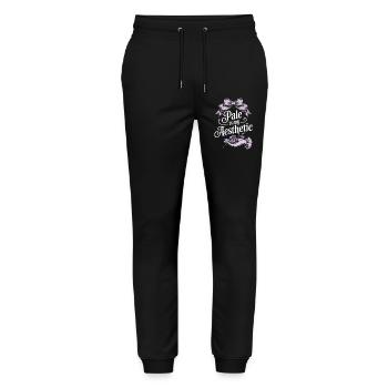 Blasse ästhetische Schrift mit Schleife - Stanley/Stella Unisex Bio Jogginghose Mover  - Schwarz - Vorne - Marisol (170cm) & Nik (191cm)
