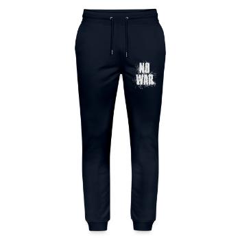 NO WAR – Statement for peace against war - Stanley/Stella Mover Unisex Organic Jogging Trousers - navy - Front - Marisol (170cm) & Nik (191cm)