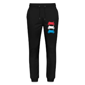 Moto Luxembourg Drapeau Motorsport Biker - Pantalon de jogging bio MOVER Stanley/Stella unisexe - noir - Devant - Marisol (170cm) & Nik (191cm)
