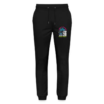 Mettez mon jeu en pause uniquement pour les joueurs qui impriment en 3D - Pantalon de jogging bio MOVER Stanley/Stella unisexe - noir - Devant - Marisol (170cm) & Nik (191cm)