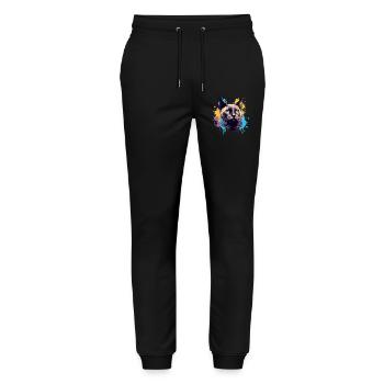 Splash Art Burmese Cat Face Colorful  - Stanley/Stella Mover Unisex Organic Jogging Trousers - black - Front - Marisol (170cm) & Nik (191cm)