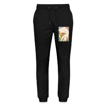 Bunte Raupe auf Blatt – Niedliches Tiermotiv - Stanley/Stella Unisex Bio Jogginghose Mover  - Schwarz - Vorne - Marisol (170cm) & Nik (191cm)